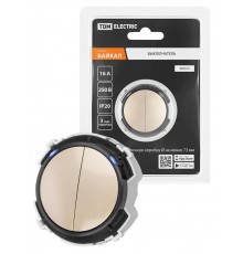 Выключатель 2-кл. 16А 250В кнопочный механизм шампань, "Байкал"   SQ1819-0524  TDM