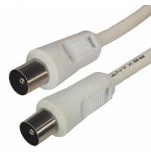 Шнур ТВ штекер - ТВ штекер, длина 1,5 метра, белый  18-0102  REXANT