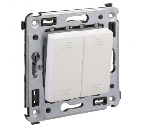 Выключатель двухклавишный в стену, "Avanti", "Белое облако"  4400104  DKC