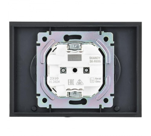 SKANDY Розетка 2-местная без з/к/ш стекло 10А SK-R03G граф.  SK-R20-10-K53  IEK