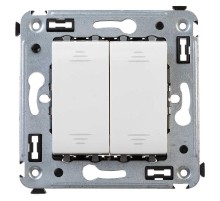 Выключатель двухклавишный в стену, "Avanti", "Белое облако"  4400104  DKC