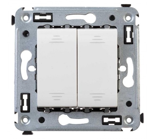 Выключатель двухклавишный в стену, "Avanti", "Белое облако"  4400104  DKC