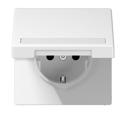 SCHUKO розетка с полем для надписи и крышкой LS1520BFNAKLWW Jung