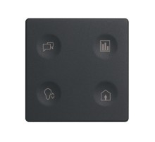 Сенсорный 4-кл выключатель с тематической маркировкой Т2, графит  8000644-038  Simon