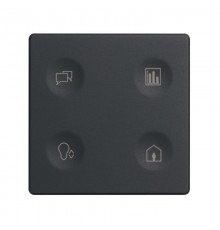 Сенсорный 4-кл выключатель с тематической маркировкой Т2, графит  8000644-038  Simon