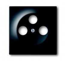 Накладка (центральная плата) для TV-R-SAT розетки, серия impuls, цвет чёрный бархат  1753-0-0139   2CKA001753A0139  ABB