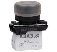 Кнопка КМЕ4220м-черный-2но+0нз-цилиндр-IP65  248245  КЭАЗ