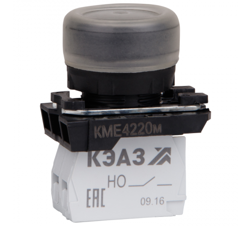 Кнопка КМЕ4220м-черный-2но+0нз-цилиндр-IP65  248245  КЭАЗ