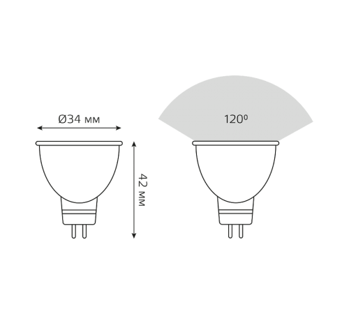 Лампа светодиодная LED 3Вт GU4 220В 4100К MR11 d35х45мм  132517203  Gauss