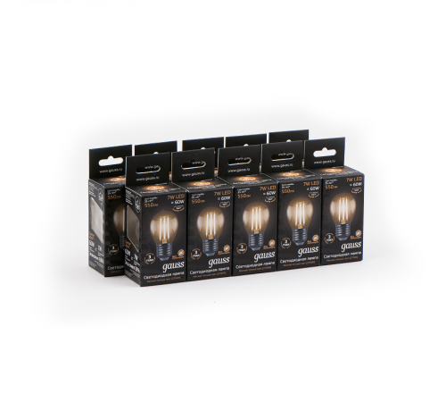 Лампа светодиодная LED 7Вт E27 220В 2700К шар  105802107  Gauss