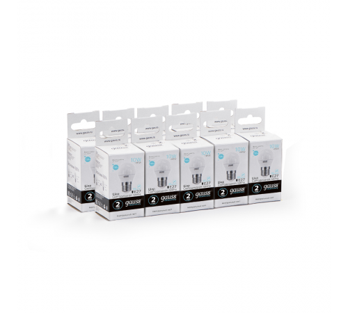 Лампа светодиодная LED Elementary Шар 10W E27 730lm 4100K  53220  Gauss