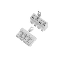 Клемма пружинная соединительная КСП 4-полюсная с заземлением и с монтажными ножками (50 шт./уп.)  07-6216-2  REXANT