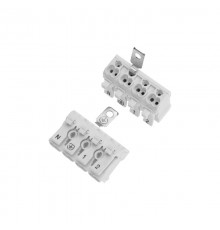 Клемма пружинная соединительная КСП 4-полюсная с заземлением и с монтажными ножками (50 шт./уп.)  07-6216-2  REXANT