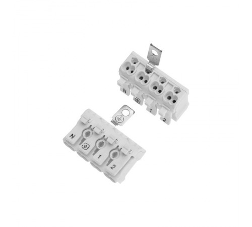 Клемма пружинная соединительная КСП 4-полюсная с заземлением и с монтажными ножками (50 шт./уп.)  07-6216-2  REXANT