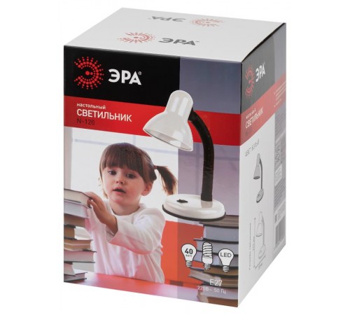 Светильник настольный на основании N-120 40Вт ЛН/КЛЛ Е27 белый  C0041452  ЭРА