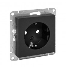 Механизм розетки, 16А, с заземлением, без шторок, чёрный Эпика EKF  UP1-SOB-110  EKF