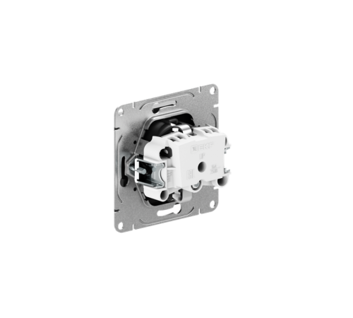 Механизм розетки, 16А, с заземлением, без шторок, чёрный Эпика EKF  UP1-SOB-110  EKF