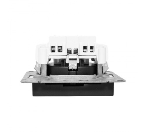 Механизм розетки, 16А, с заземлением, без шторок, чёрный Эпика EKF  UP1-SOB-110  EKF