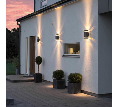 Светильник садово-парковый DH0806, Техно на стену вверх, E27 230V, черный  41153  Feron