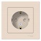 AtlasDesign Бежевый Розетка с заземлением со шторками, 16А, (в сборе с рамкой)  ATN000244  SE