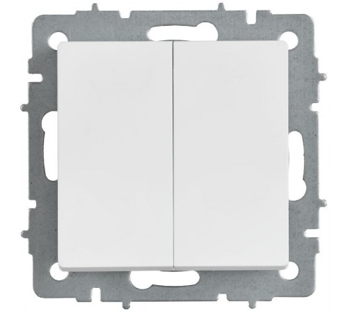 BRITE Выключатель 2-клавишный 10А ВС10-2-0-БрАБ арктический белый   BR-V20-0-10-K91  IEK