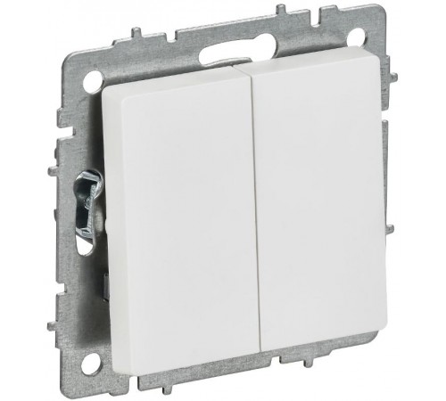 BRITE Выключатель 2-клавишный 10А ВС10-2-0-БрАБ арктический белый   BR-V20-0-10-K91  IEK