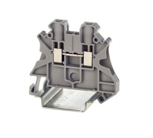 Клемма проходная, винтовой зажим, 2 точки подключения, 4 кв.мм, серая  TUR-4  DKC снято с производства (замена на TUR-4R)