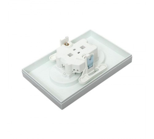 Механизм розетки двойной, 16А, без заземления, со шторками, с рамкой, алюминий Эпика EKF  UP1-SOA-201  EKF