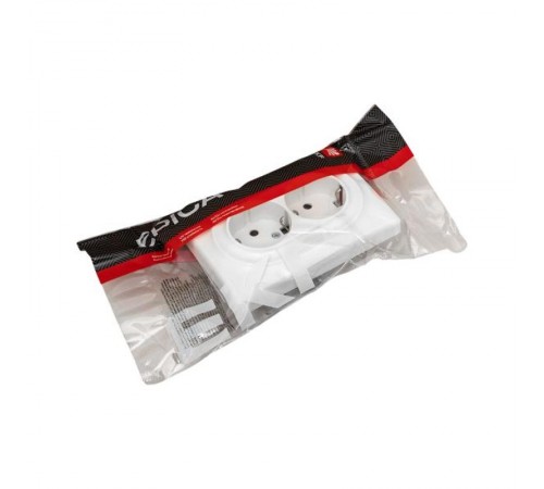 Механизм розетки двойной, 16А, без заземления, со шторками, с рамкой, алюминий Эпика EKF  UP1-SOA-201  EKF