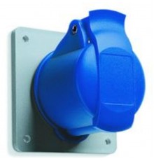 Розетка панельная с прямым унифицированным фланцем 232RU6, 32A, 2P+E, IP44, 6ч  2CMA193242R1000  ABB