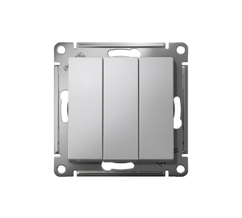 AtlasDesign Алюминий Выключатель 3-клавишный сх.1+1+1, 10АХ, механизм  ATN000331  SE