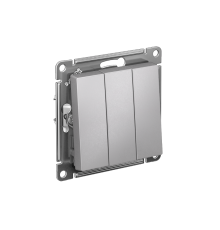 AtlasDesign Алюминий Выключатель 3-клавишный сх.1+1+1, 10АХ, механизм  ATN000331  SE