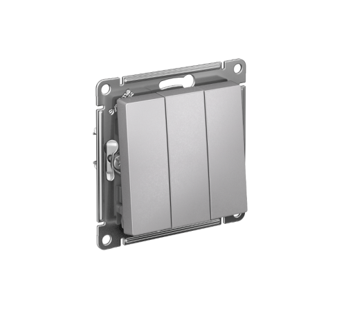 AtlasDesign Алюминий Выключатель 3-клавишный сх.1+1+1, 10АХ, механизм  ATN000331  SE