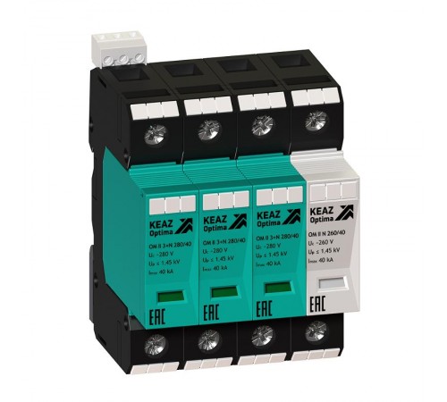 Ограничитель импульсных перенапряжений (УЗИП) OptiDin OM-II-3+N-280/40/R  114313  КЭАЗ