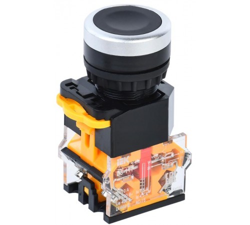 Кнопка D8-11T d=22мм 1з+1р с фиксацией черная  BBT30-11T-3-21-K02  IEK