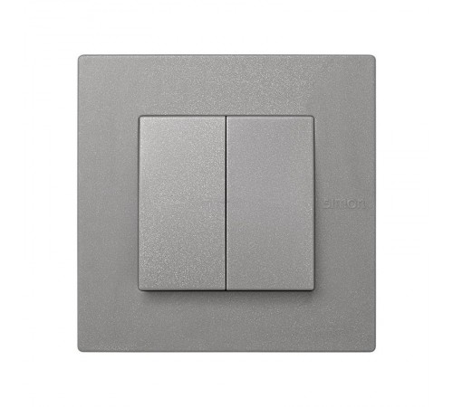 Simon 27 Клавиша (2шт) для выключателя двухклавишного (механизм S27), IP44, IK07, Scudo, серый  2705026-063  Simon