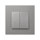Simon 27 Клавиша (2шт) для выключателя двухклавишного (механизм S27), IP44, IK07, Scudo, серый  2705026-063  Simon