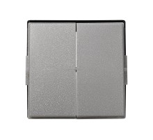 Simon 27 Клавиша (2шт) для выключателя двухклавишного (механизм S27), IP44, IK07, Scudo, серый  2705026-063  Simon