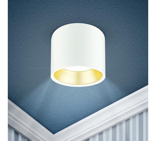 Светильник накладной подсветка OL8 GX53 WH/GD под лампу Gx53, алюминий, цвет белый+золото (40/800)  Б0048536  ЭРА