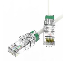 Патч-корд неэкранированный SLIM CAT6A U/UTP 4х2, 28 AWG, LSZH, белый, 3м  RN6AUU4530WH-28  DKC