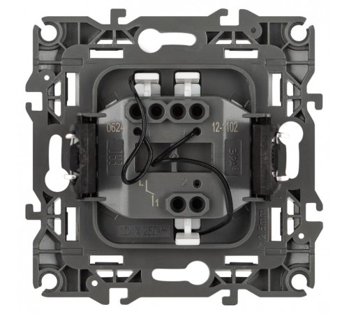 Выключатель ЭРА Серия 12 12-1102-16 с подсветкой, 10АХ-250В, титан   Б0065718  ЭРА