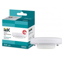 Лампа светодиодная LED 8Вт GX53 220В 4000К T75 таблетка  LLE-T80-8-230-40-GX53  IEK