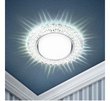 Светильник точечный встраиваемый DK LD38 SL декор cо светодиодной подсветкой GX53, зеркальный  Б0037392  ЭРА