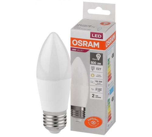 Лампа светодиодная LED Value CL- B 10W/830 230V E27 10X1  4058075579538  OSRAM