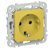FLITE Розетка с заземлением без шторок 16А РС11-0-ФлЖК желтый карри  FI-R11-16-K44  IEK