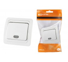 Выключатель 1-кл. с подсветкой 10А белый "Валдай"   SQ1804-0004  TDM