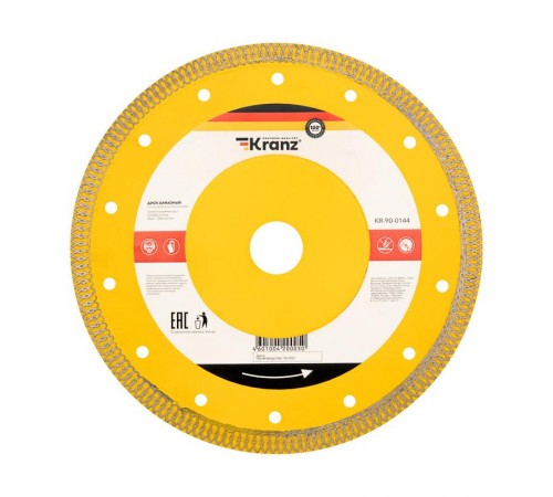 Диск алмазный отрезной ультратонкий 200x25.4/22.2x1.8x10 мм  KR-90-0144  Kranz