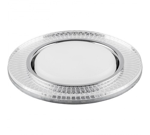 Светильник встраиваемый с белой LED подсветкой CD4038 потолочный GX53 без лампы, прозрачный, хром  40505  Feron