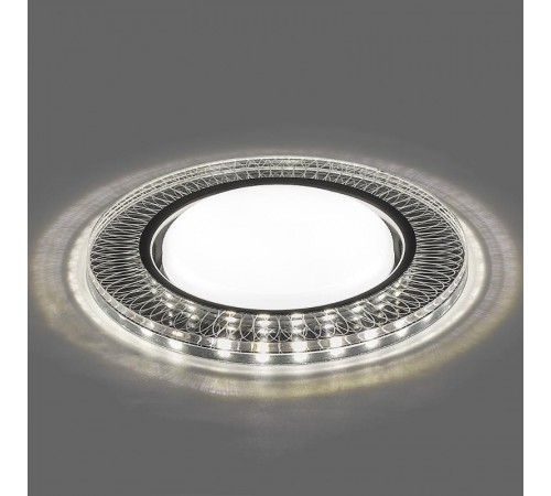 Светильник встраиваемый с белой LED подсветкой CD4038 потолочный GX53 без лампы, прозрачный, хром  40505  Feron