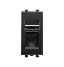 Компьютерная розетка RJ-45 модульная, кат.6, "Avanti", "Черный матовый", 1 модуль  4412291  DKC